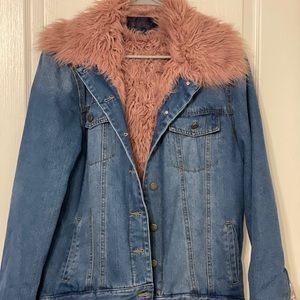 Rachel Rachel Roy brand new with tags pink faux fur jean jacket